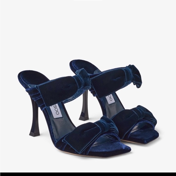Jimmy Choo Shoes - Jimmy Choo Navy Velvet Heels